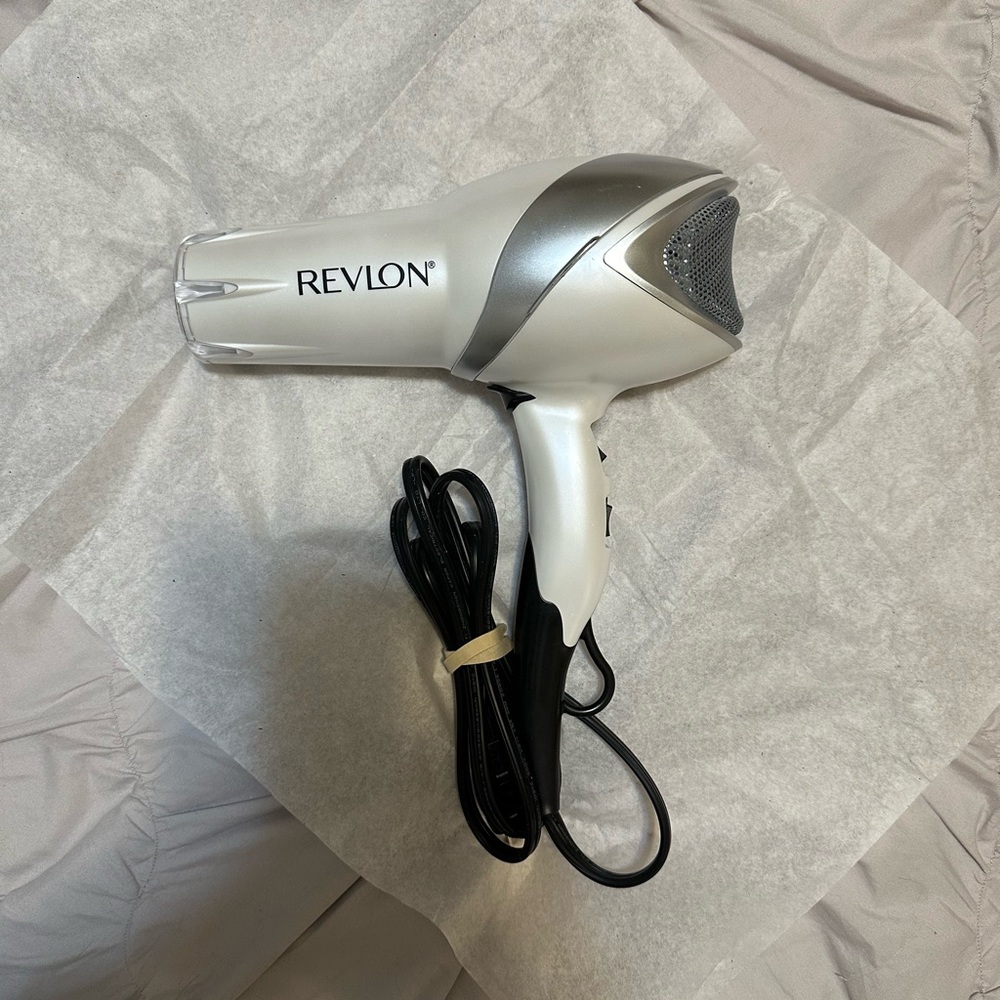Revlon Silver and White Two-Speed, Two Heat-Setting Hair Dryer